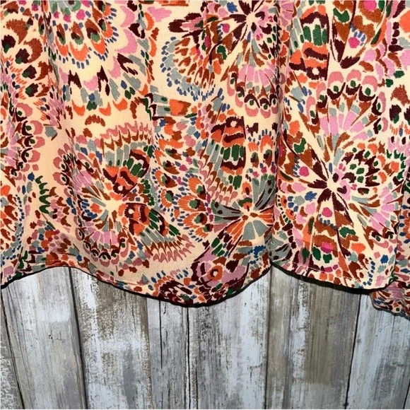 DR2 Orange Smocked Floral Blouse - Picture 4 of 7